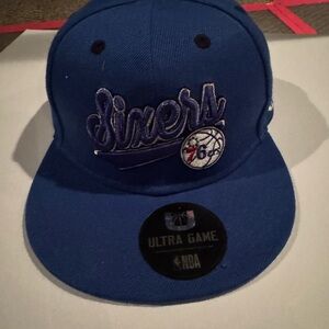 Brand New Never Worn Philadelphia 76ers Ultra Game NBA snapback hat in Blue